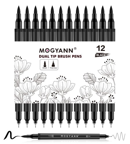 Black markers for - markers, coloring